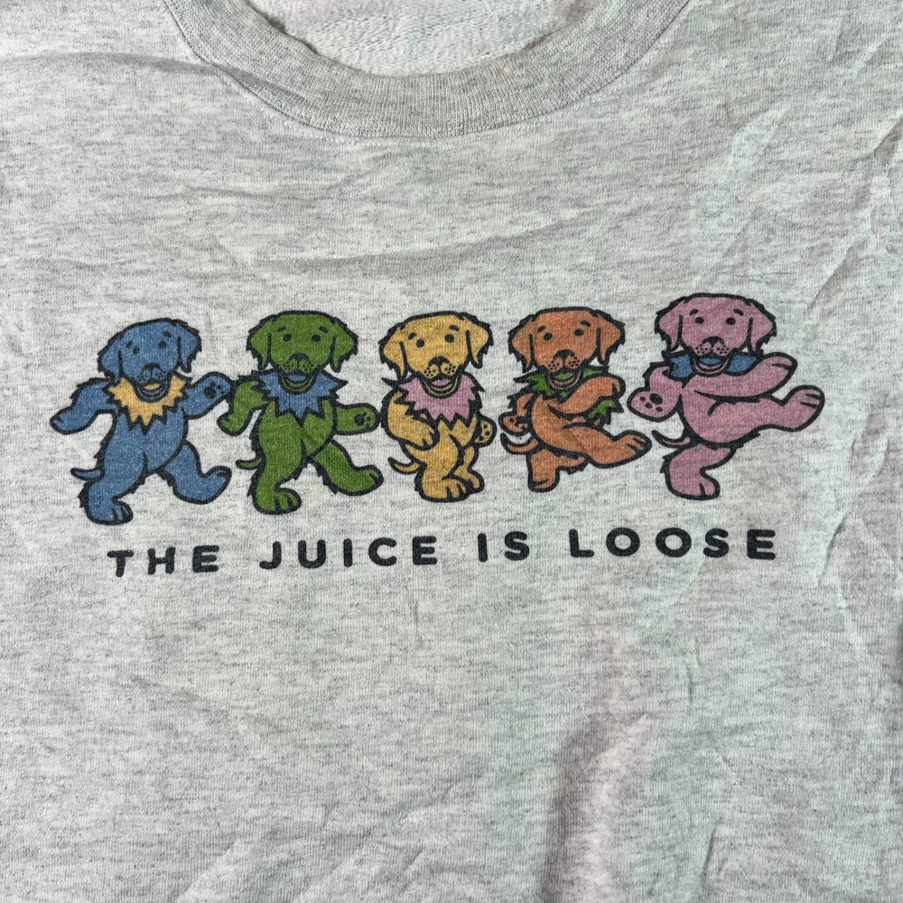 Hanes Sweatshirt Mens L Gray Ultimate Cotton The Juice Is Loose Golden Retriever - Picture 8 of 11